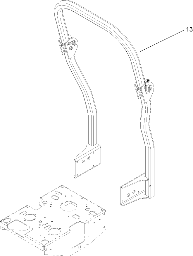 Roll-Over Protection System Assembly 2 Diagram and Parts List for 74410 (280000001-280999999)(2008) Toro Lawn Mower