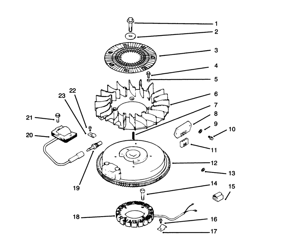 Ignition/Electrical Diagram and Parts List for 72045 6900001 - 6999999 Toro Lawn Tractor