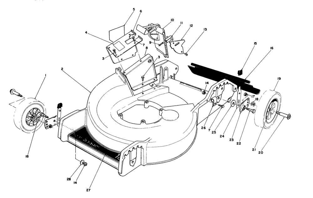 Housing Assembly Diagram and Parts List for 20586 8000001 - 8999999 Toro Lawn Mower