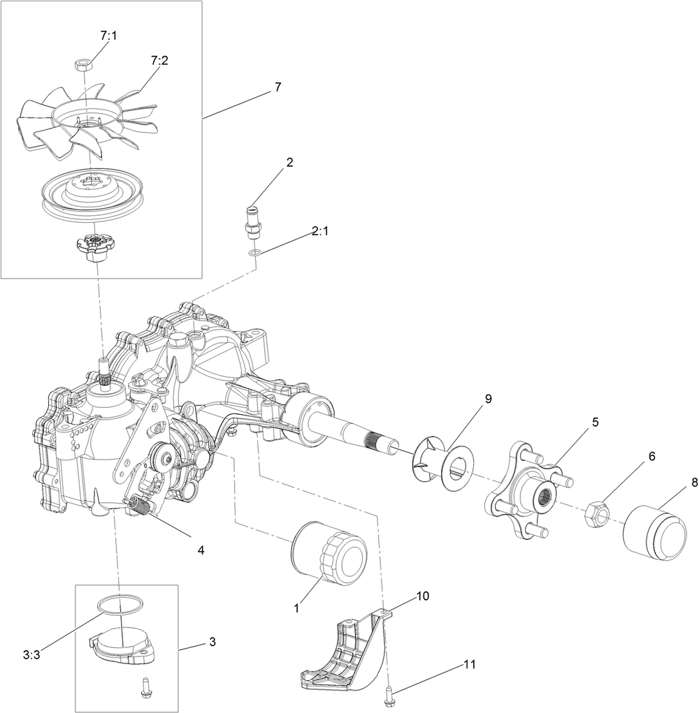 Lh Transaxle Assembly No. 126-4882 Diagram and Parts List for 74456TE 412000000 - 414400999 Toro Lawn Tractor