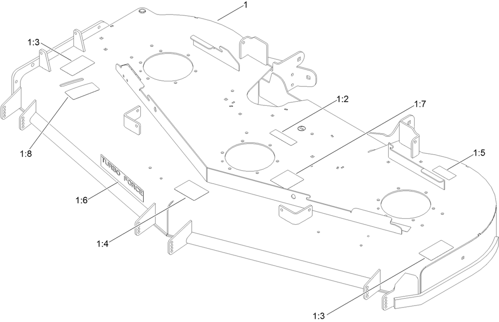 Deck Decal Assembly No. 140-1170 Diagram and Parts List for 72928 400000000 - 412799999 Toro Lawn Tractor