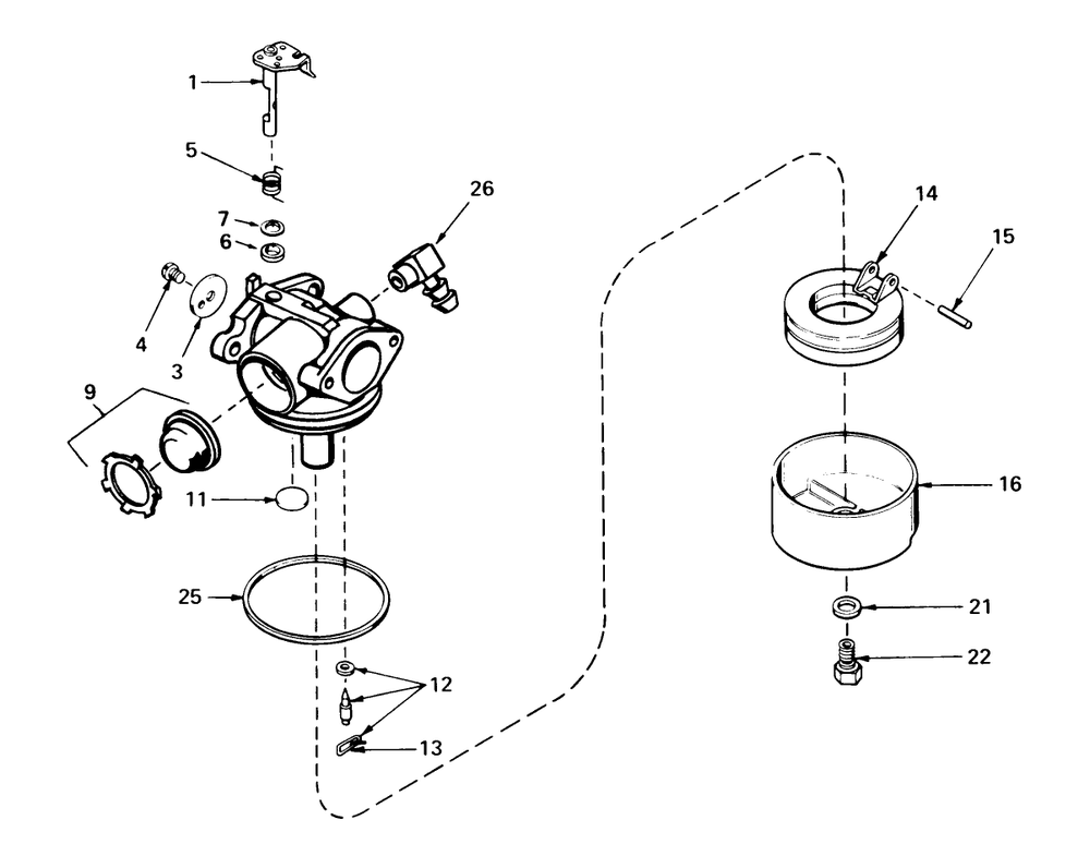 Carburetor No. 632098 Diagram and Parts List for 20692 0000001 - 0999999 Toro Lawn Mower