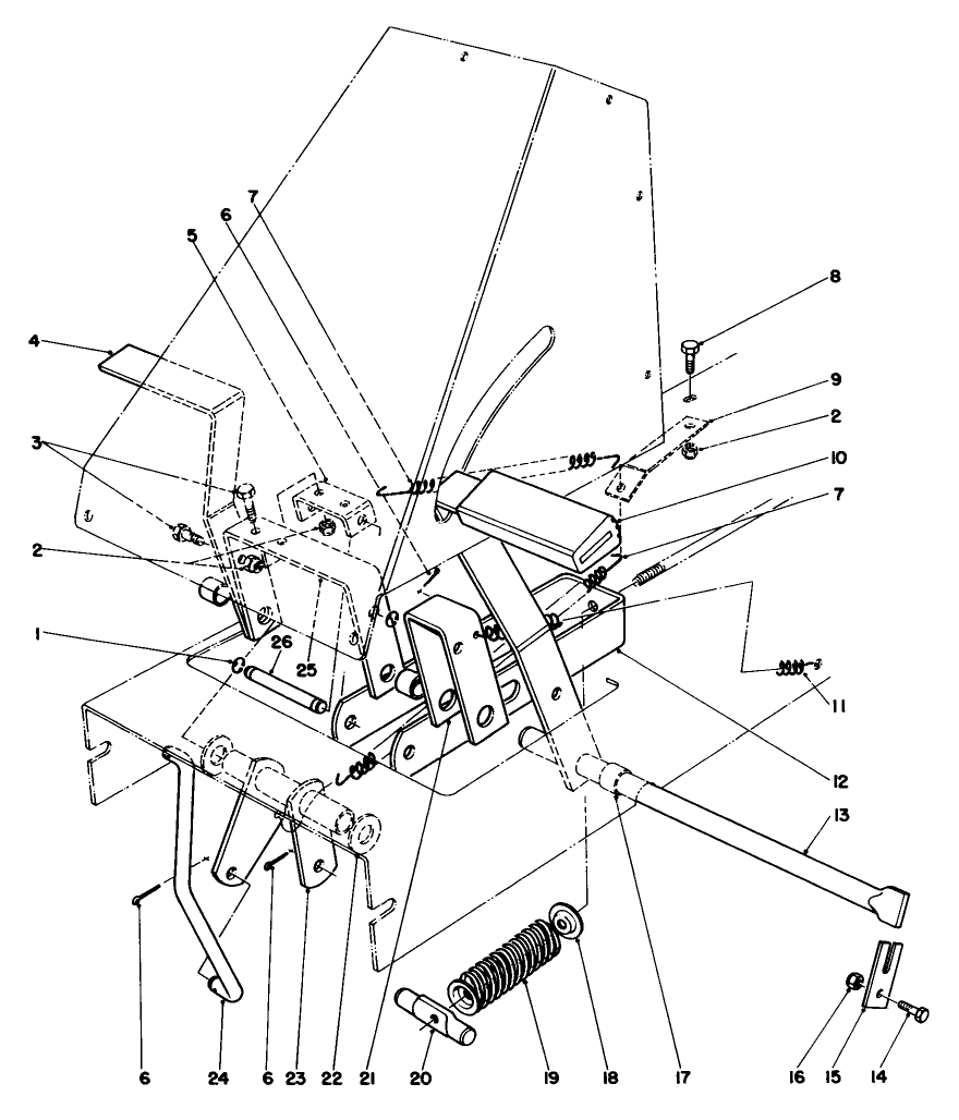 Brake & Clutch Assembly Diagram and Parts List for 56145 3000001 - 3999999 Toro Lawn Tractor