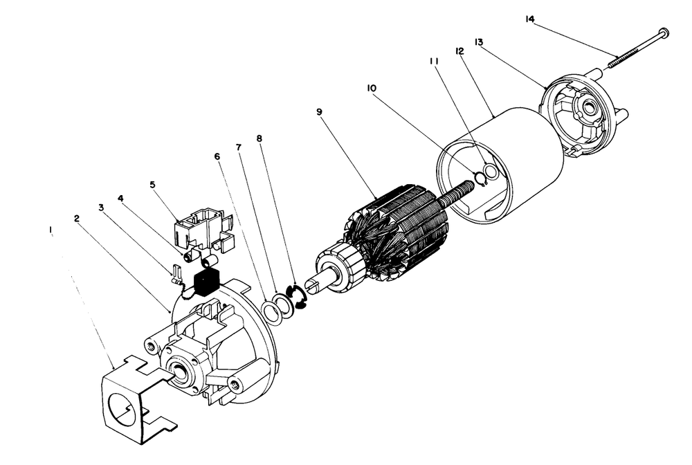 Motor Assembly Diagram and Parts List for 51530 4000001 - 4999999 Toro Leaf Blower / Vacuum