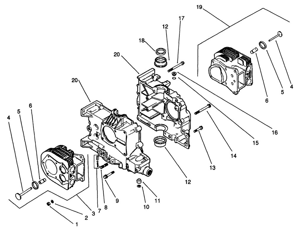 Crankcase-Kohler Engine Model No. Mv18s-Type 58543 Diagram and Parts List for 30190 10000001 - 19999999 Toro Lawn Tractor Accessories