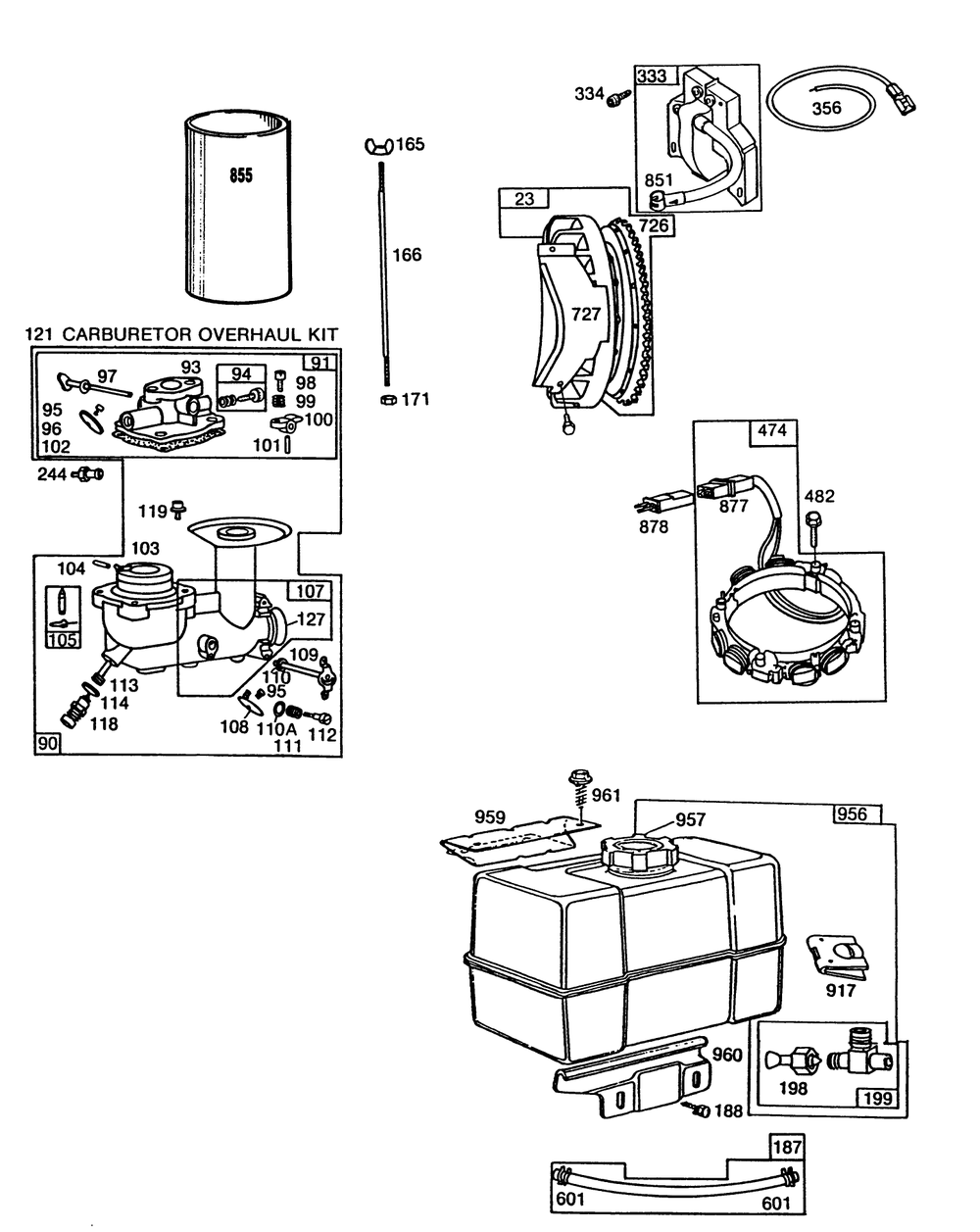 Engine Briggs & Stratton Model No. 252416-0735-01 (Continued) Diagram and Parts List for 38095 7000001 - 7999999 Toro Snow Blower