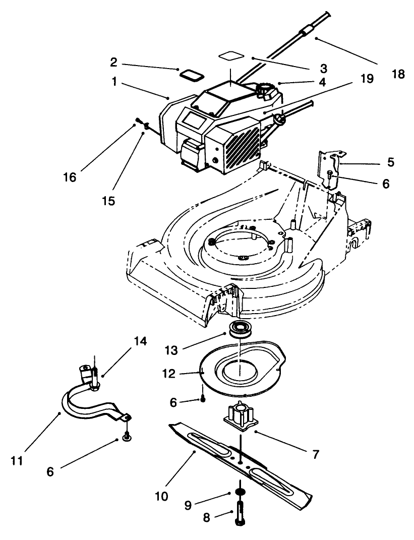 Engine Assembly Diagram and Parts List for 26632B 6900001 - 6999999 Toro Lawn Mower