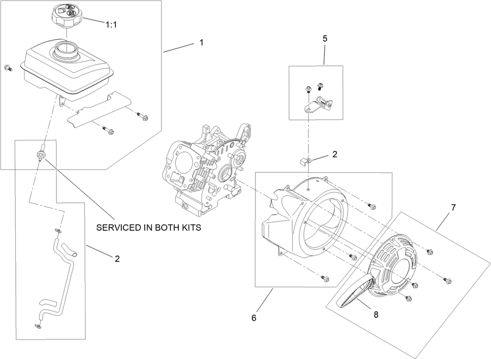 Engine Assembly No. 3 Diagram and Parts List for 38474 400000000 - 412699999 Toro Snow Blower