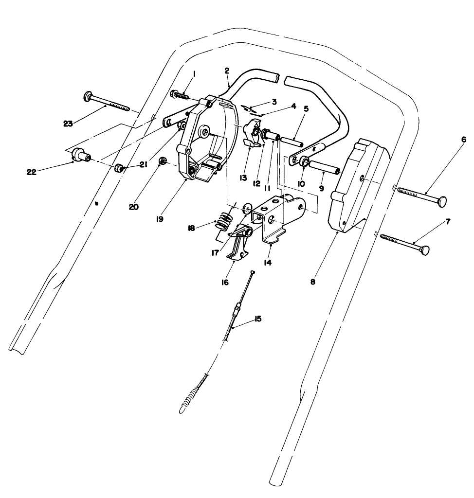 Control Assembly Diagram and Parts List for 20584 6000001 - 6999999 Toro Lawn Mower