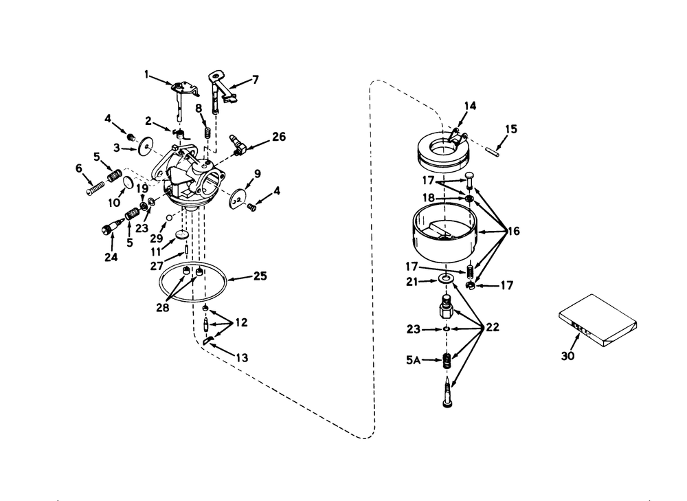 Carburetor No. 631512 Diagram and Parts List for 40114 9000001 - 9999999 Toro Lawn Mower