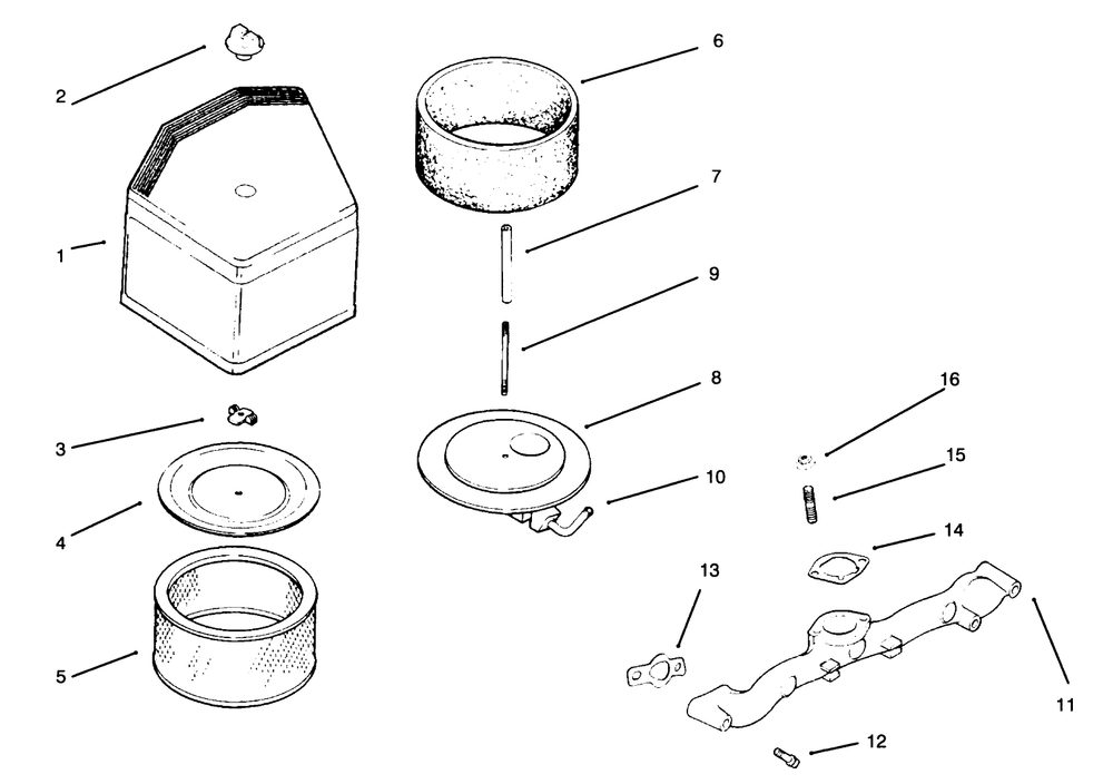 Air Cleaner/Filtration Diagram and Parts List for 30181 69000001 - 69999999 Toro Lawn Tractor Accessories