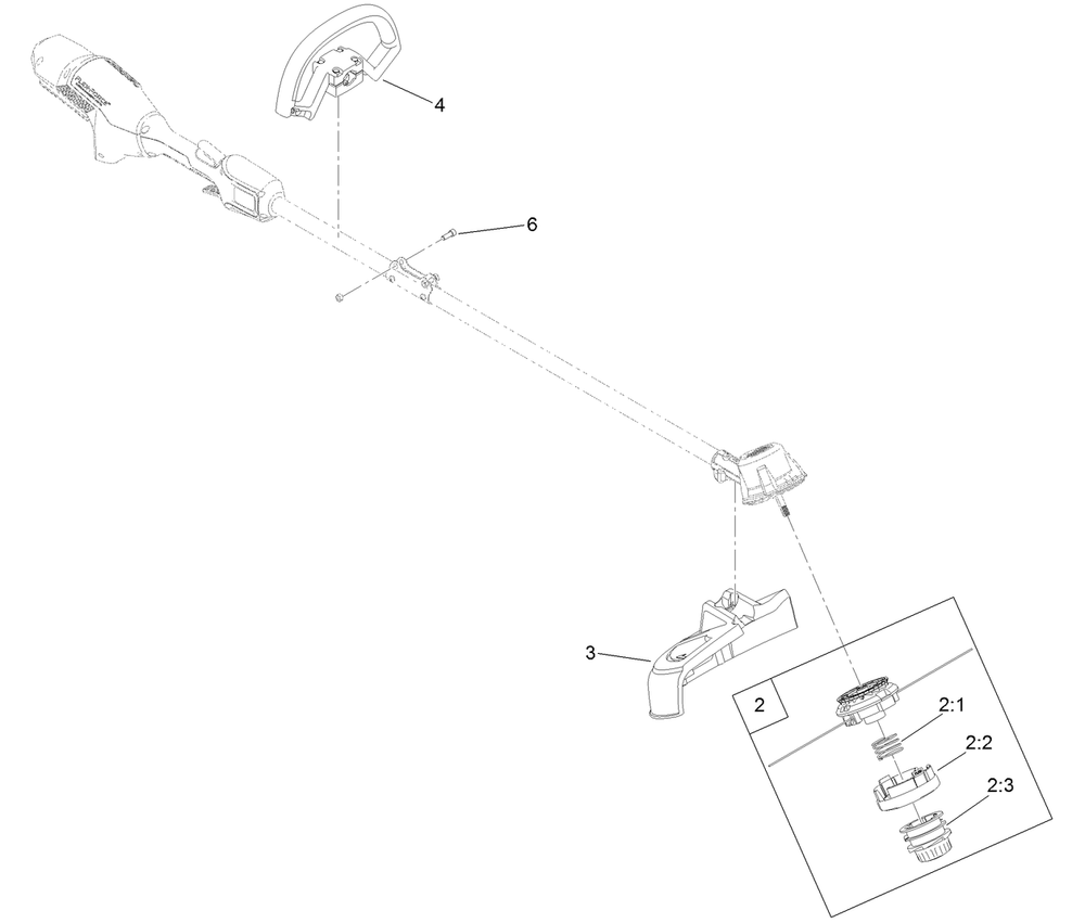 60v Cordless String Trimmer Assembly Diagram and Parts List for 51835T 323000001 - 999999999 Toro Trimmer