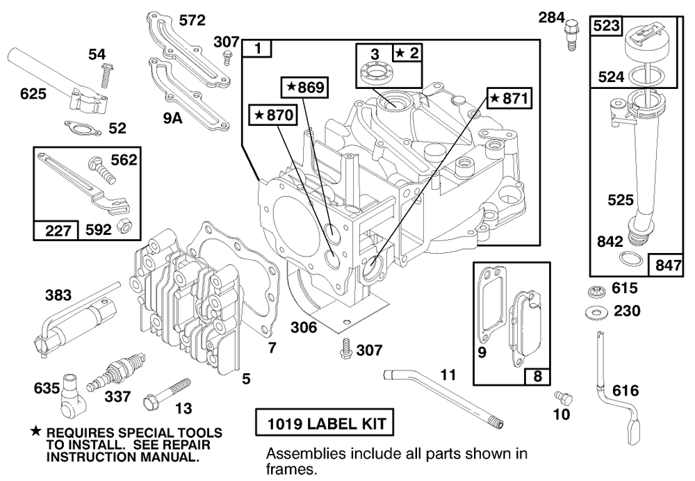 Engine Briggs & Stratton Model 12u802-0639-01 Diagram and Parts List for 20712 7900001 - 7999999 Toro Lawn Mower