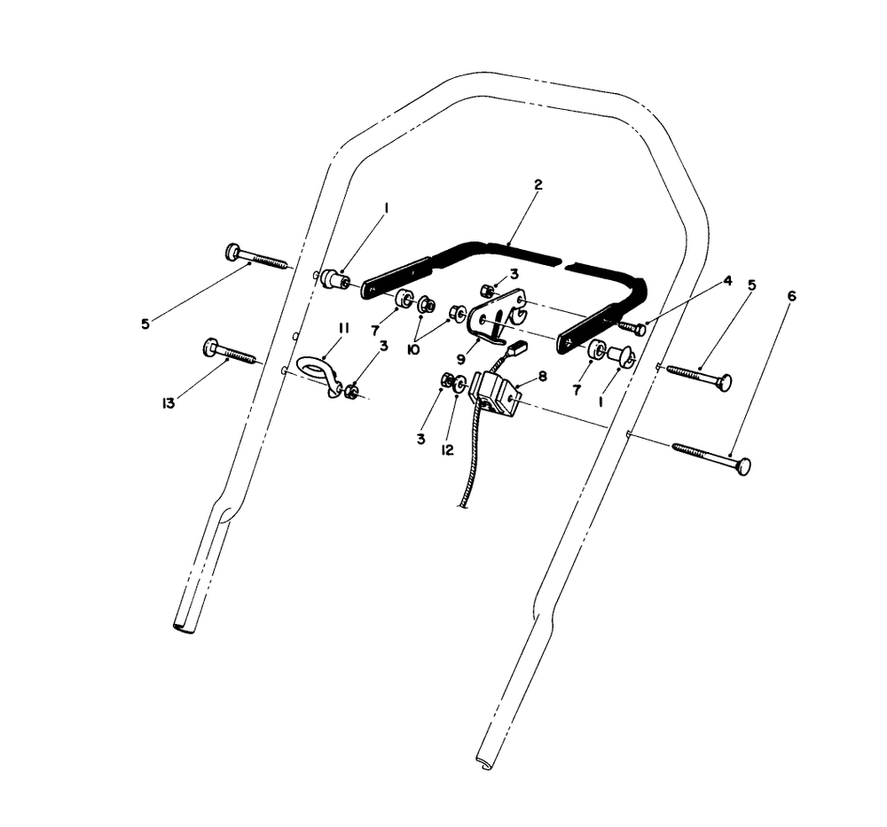 Control Assembly Diagram and Parts List for 16585 9000001 - 9999999 Toro Lawn Mower