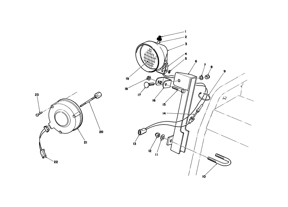 Light Kit No. 66-7930 (Optional) Diagram and Parts List for 38540 1000001 - 1999999 Toro Snow Blower