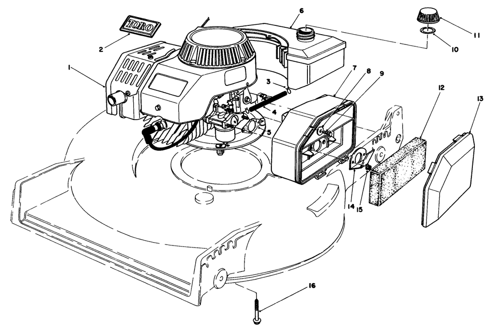 Engine Assembly Diagram and Parts List for 20584 4000001 - 4999999 Toro Lawn Mower