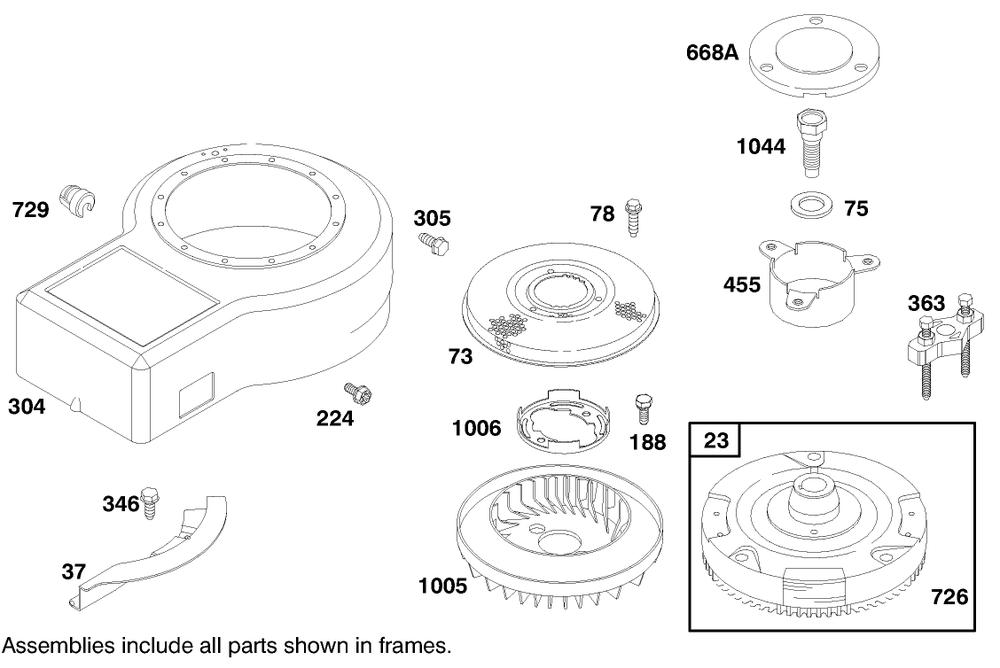 Engine Briggs & Stratton Model 28m707-1182-E1 Diagram and Parts List for 70089 9900001 - 9999999 Toro Lawn Tractor
