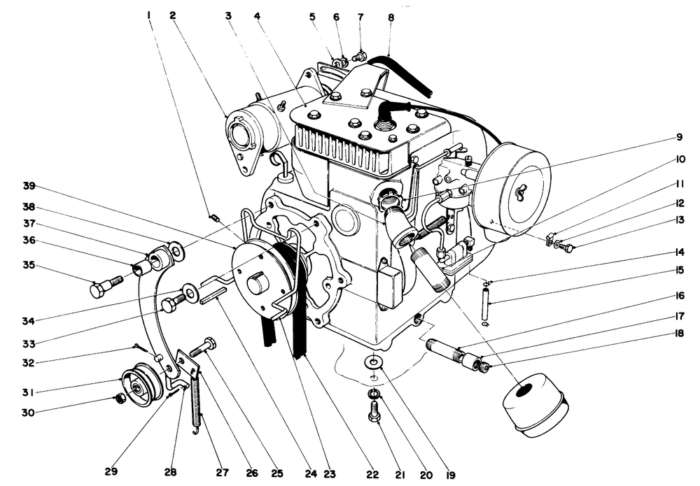Engine Assembly Diagram and Parts List for 55302 9000001 - 9999999 Toro Lawn Tractor