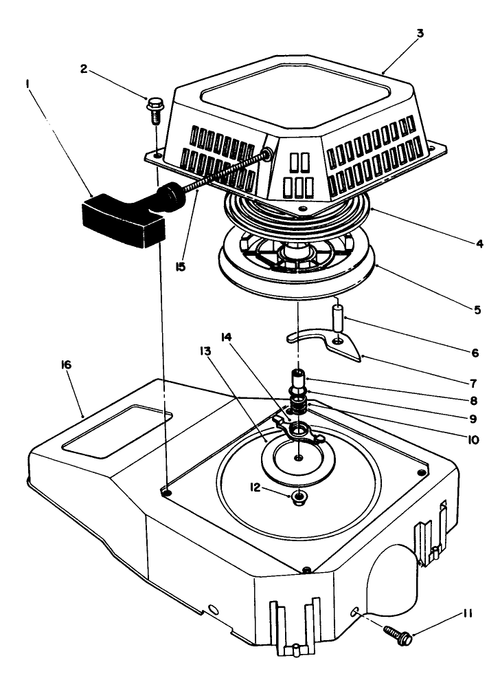 Recoil Assembly (Engine Model No. Vmg6) Diagram and Parts List for 20522C 7000001 - 7999999 Toro Lawn Mower