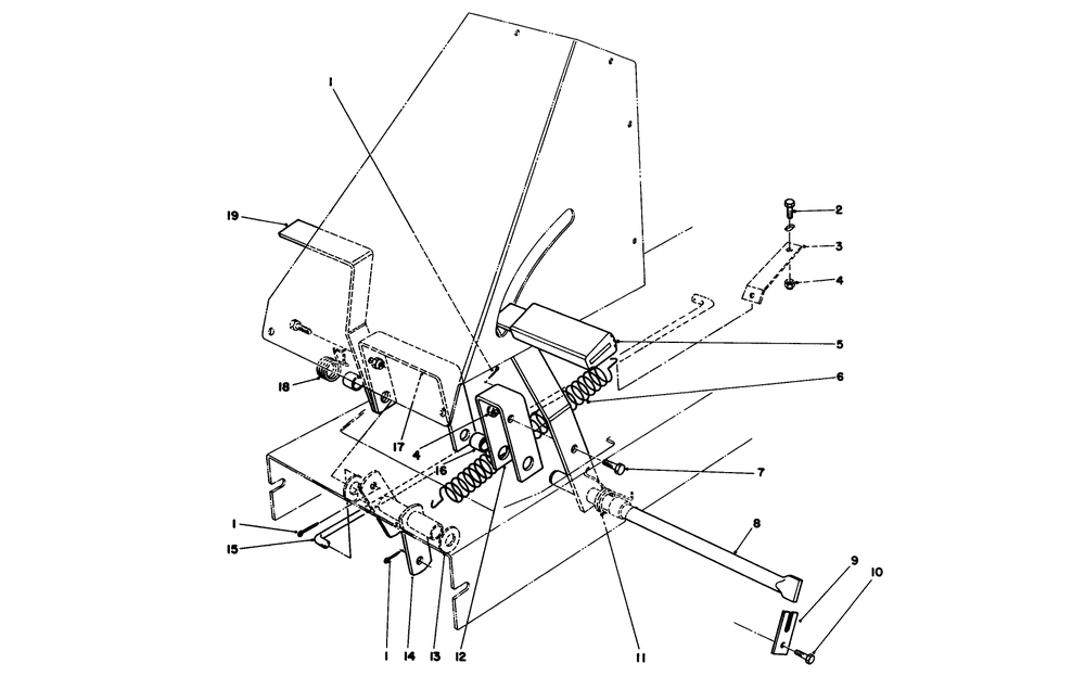 Brake & Clutch Assembly Diagram and Parts List for 56185 1000001 - 1999999 Toro Lawn Tractor