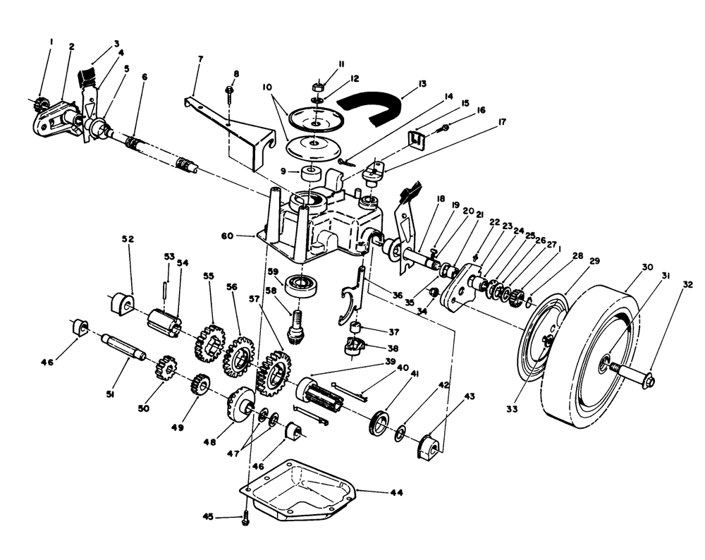 Gear Case Assembly Diagram and Parts List for 20747C 8000001 - 8999999 Toro Lawn Mower