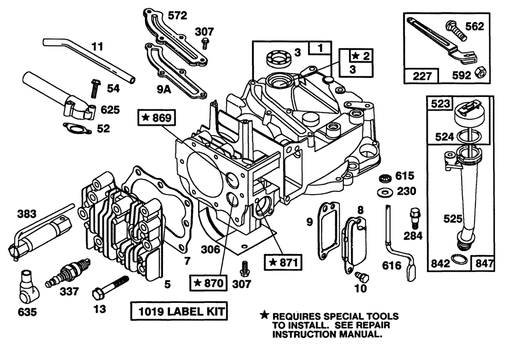 Engine Briggs & Stratton Model 124702-3115-01 Diagram and Parts List for 20214 1000001 - 1999999 Toro Lawn Mower
