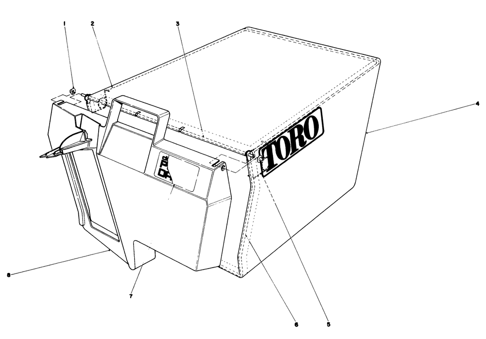 Grass Bag Assembly No. 11-0189 Diagram and Parts List for 20715 5000001 - 5999999 Toro Lawn Mower