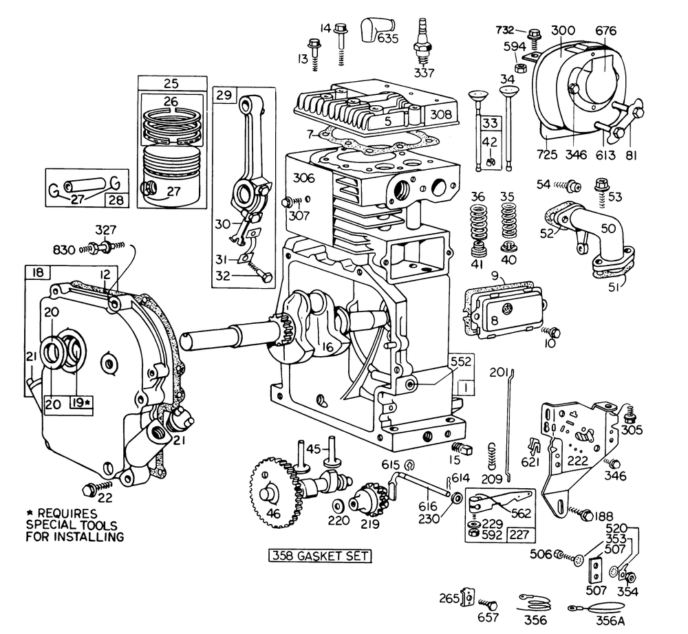 Engine Model No. 190402 Type 0914-01 Briggs & Stratton Diagram and Parts List for 31763 7000001 - 7999999 Toro Snow Blower