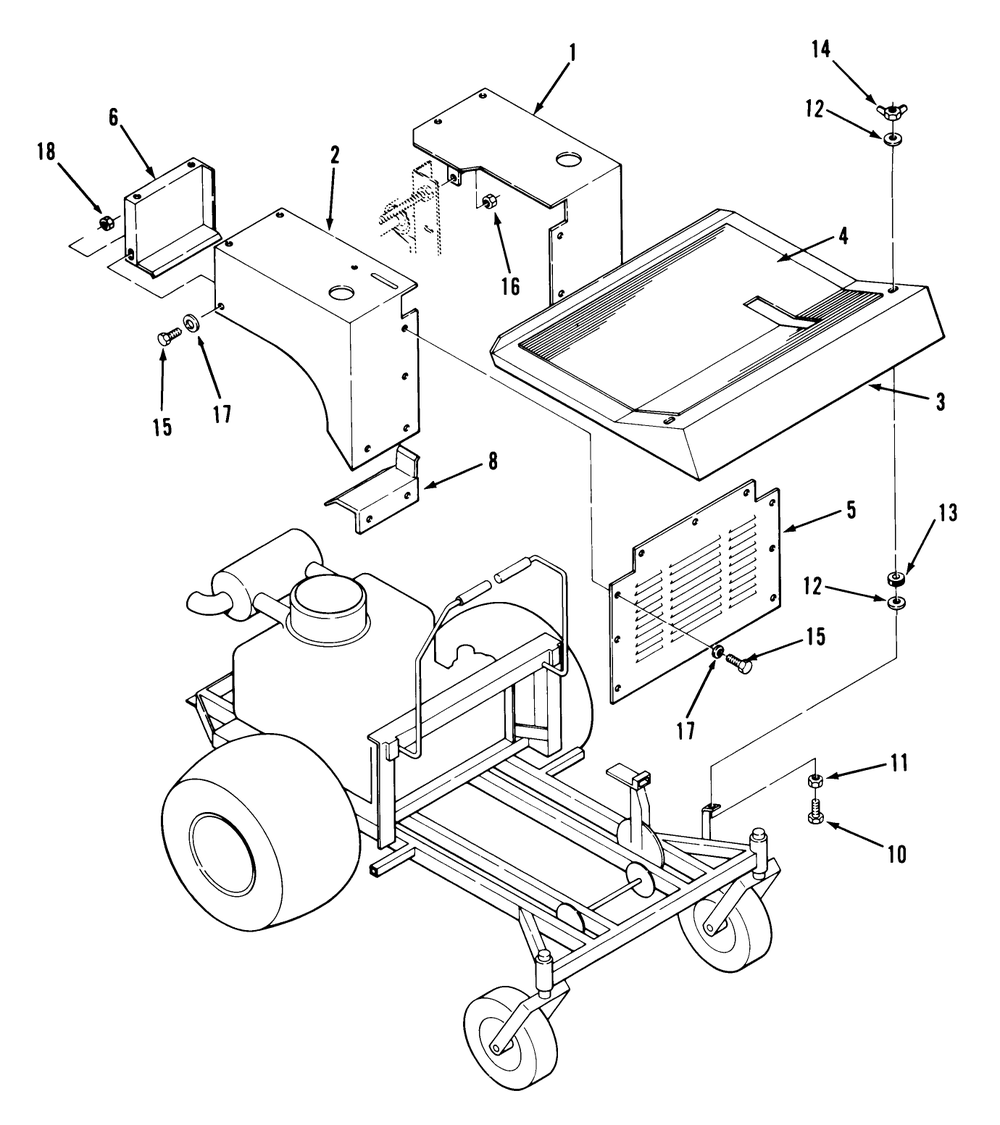 Fenders And Covers Diagram and Parts List for Z1-18KE02  Toro Lawn Tractor
