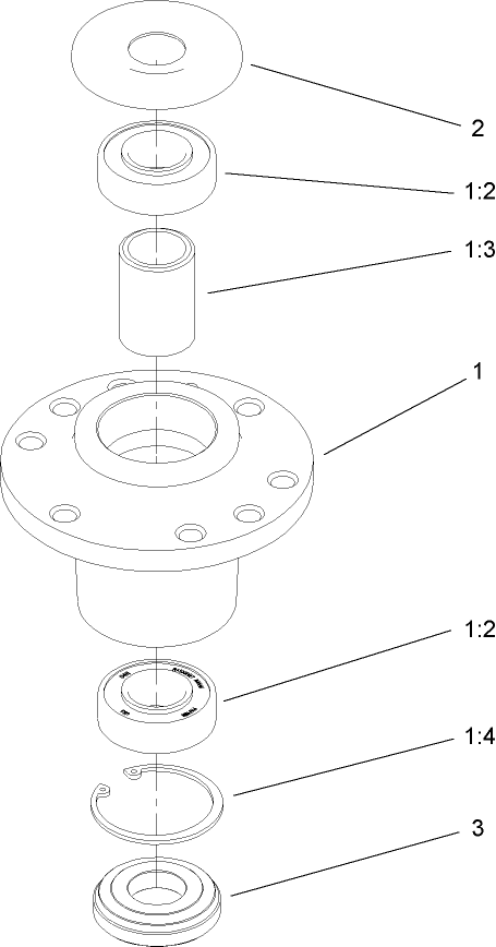 Cutter Housing Assembly Diagram and Parts List for 22200TE (270001001-270999999)(2007) Toro Lawn Mower