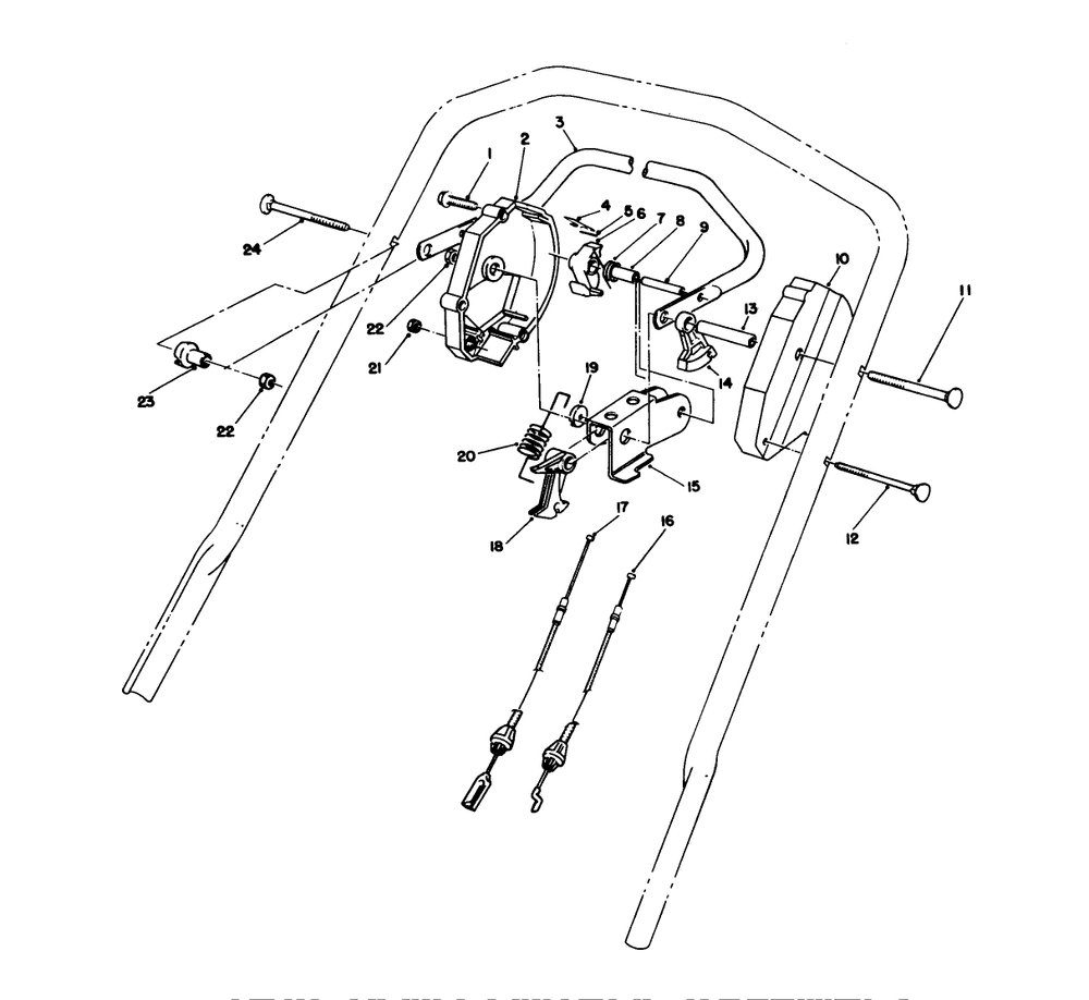 Traction Control Assembly Diagram and Parts List for 26624 0000001 - 0001101 Toro Lawn Mower