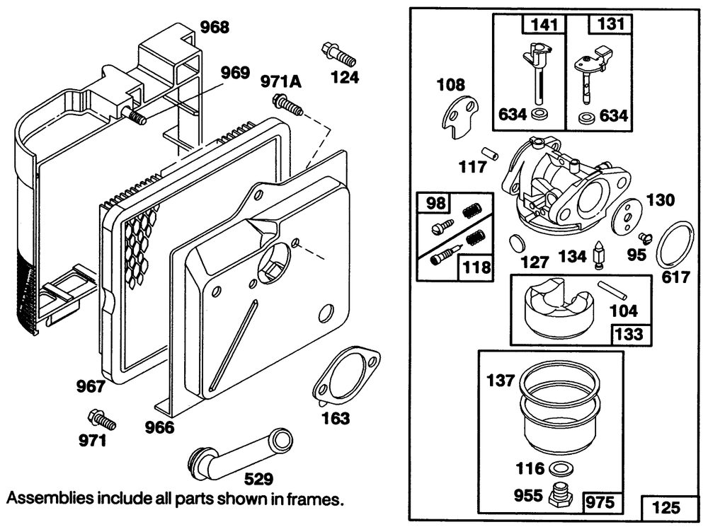 Engine Briggs & Stratton Model 122702-3171-01 Diagram and Parts List for 20215 1000001 - 1999999 Toro Lawn Mower