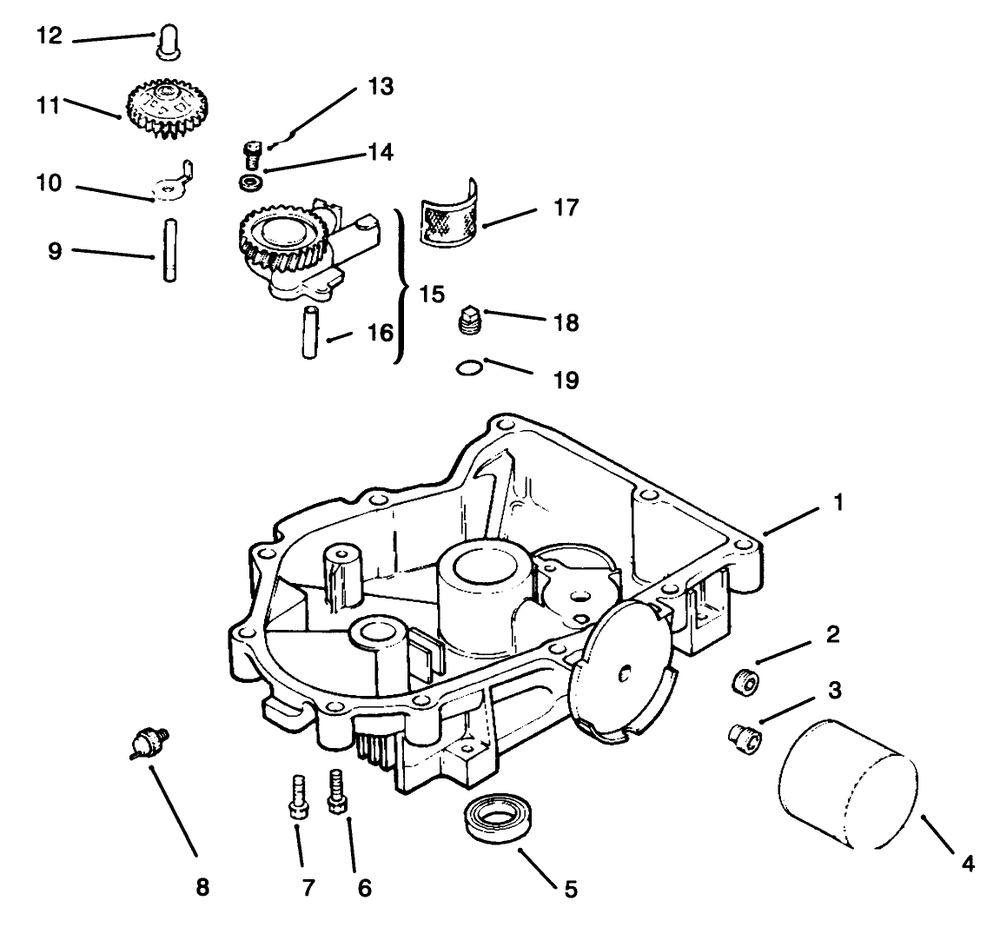 Oil Pan/Lubrication Diagram and Parts List for 72085 6900001 - 6999999 Toro Lawn Tractor
