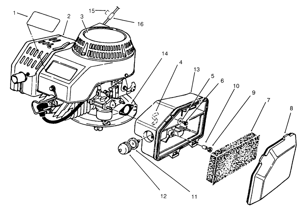 Engine Assembly Diagram and Parts List for 22026 6900001 - 6999999 Toro Lawn Mower