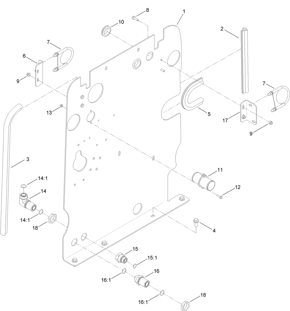 Bulkhead Assembly No. 127-5263 Diagram and Parts List for 23898 400000000 - 999999999 Toro Lawn Tractor Accessories