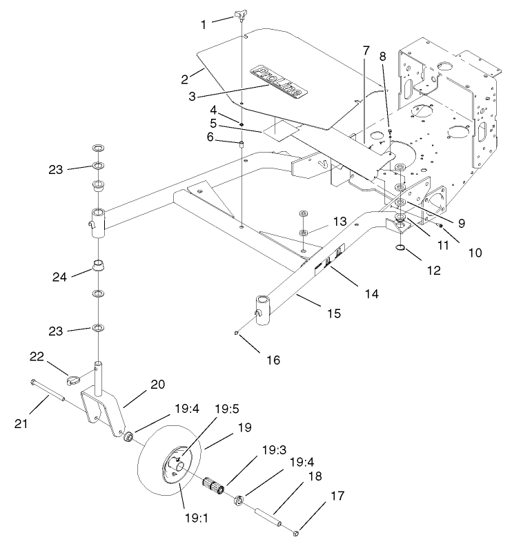 Electrical System Assembly Diagram and Parts List for 74228 (210000001-210999999)(2001) Toro Lawn Mower