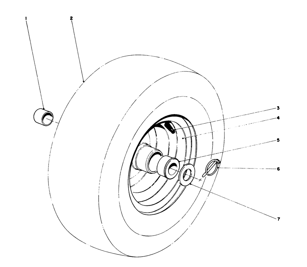 Wheel Assembly Diagram and Parts List for 38095 0000001 - 0999999 Toro Snow Blower