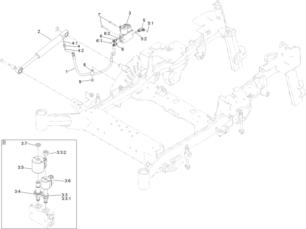 Hydraulic Lift And Fold Assembly Diagram and Parts List for 74072 403226744-404399999 Toro Lawn Mower