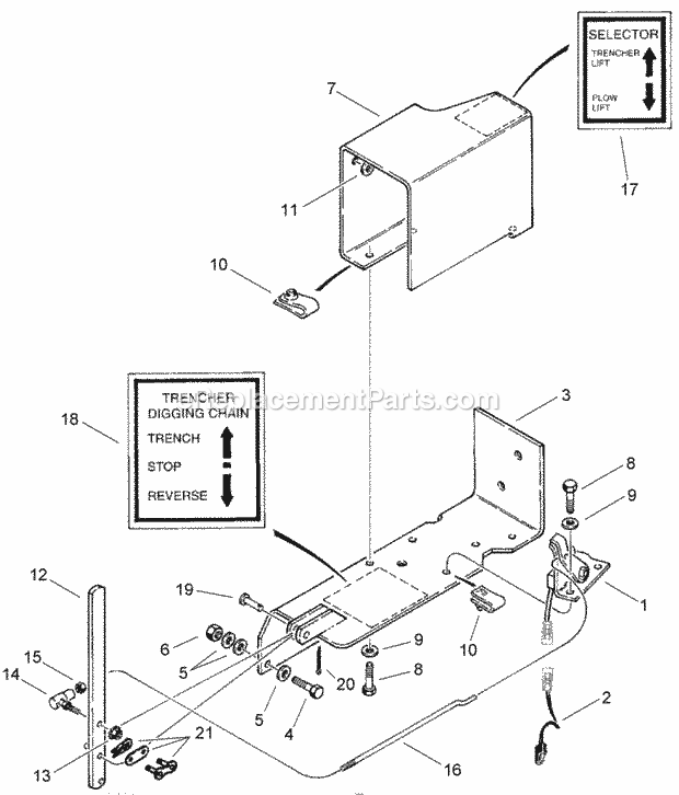Trencher Neutral Start Switch Assembly Harnes Diagram and Parts List for 2011  Toro Lawn Tractor Accessories