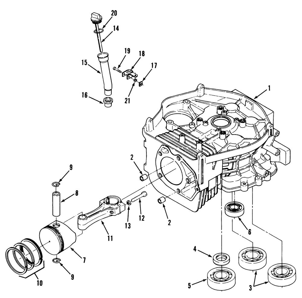 Engine Cylinder Block-612-Z Diagram and Parts List for Y1-12OE01  Toro Lawn Tractor