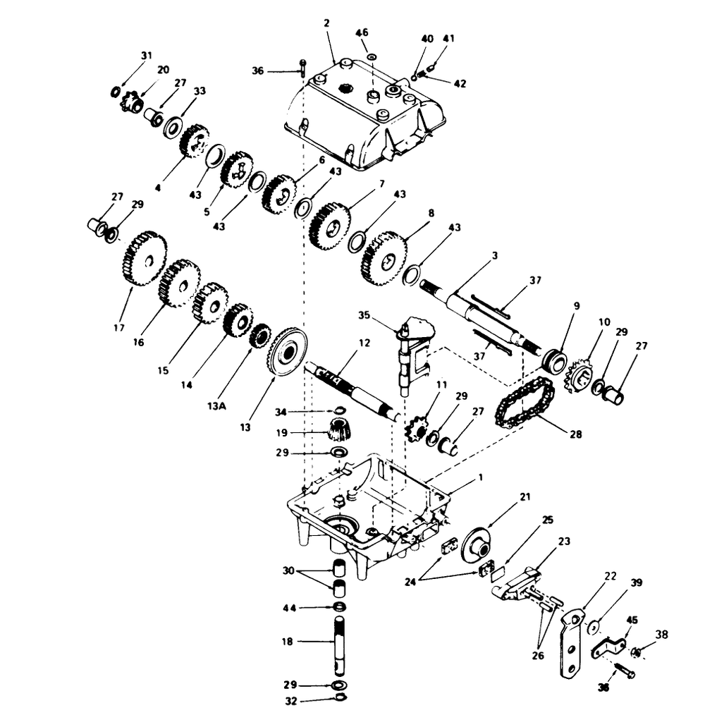 Transmission Model 770a Diagram and Parts List for 56190 2000001 - 2999999 Toro Lawn Tractor