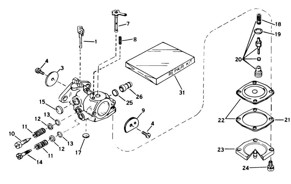 Carburetor No. 632142a Diagram and Parts List for 38162 1000001 - 1999999 Toro Snow Blower