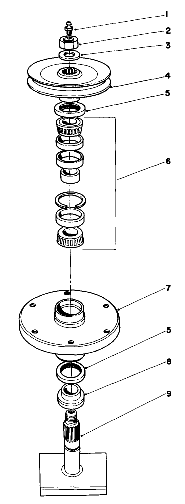 Drive Spindle No. 27-0870 Diagram and Parts List for 30136 7000001 - 7999999 Toro Lawn Mower