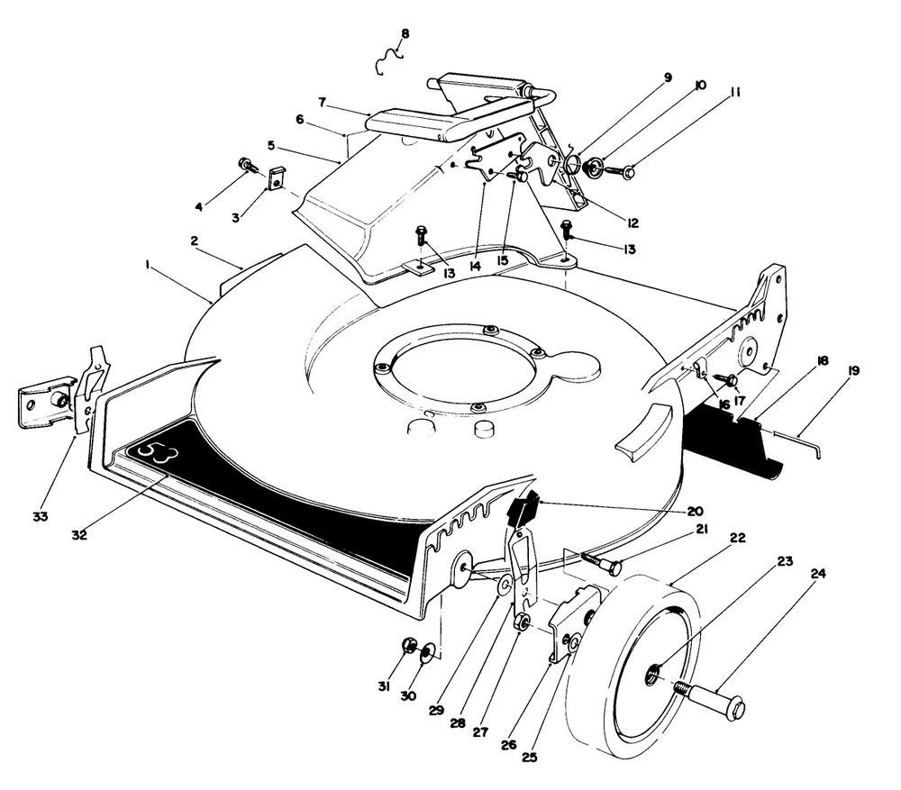 Housing Assembly Diagram and Parts List for 20526C 7000001 - 7999999 Toro Lawn Mower