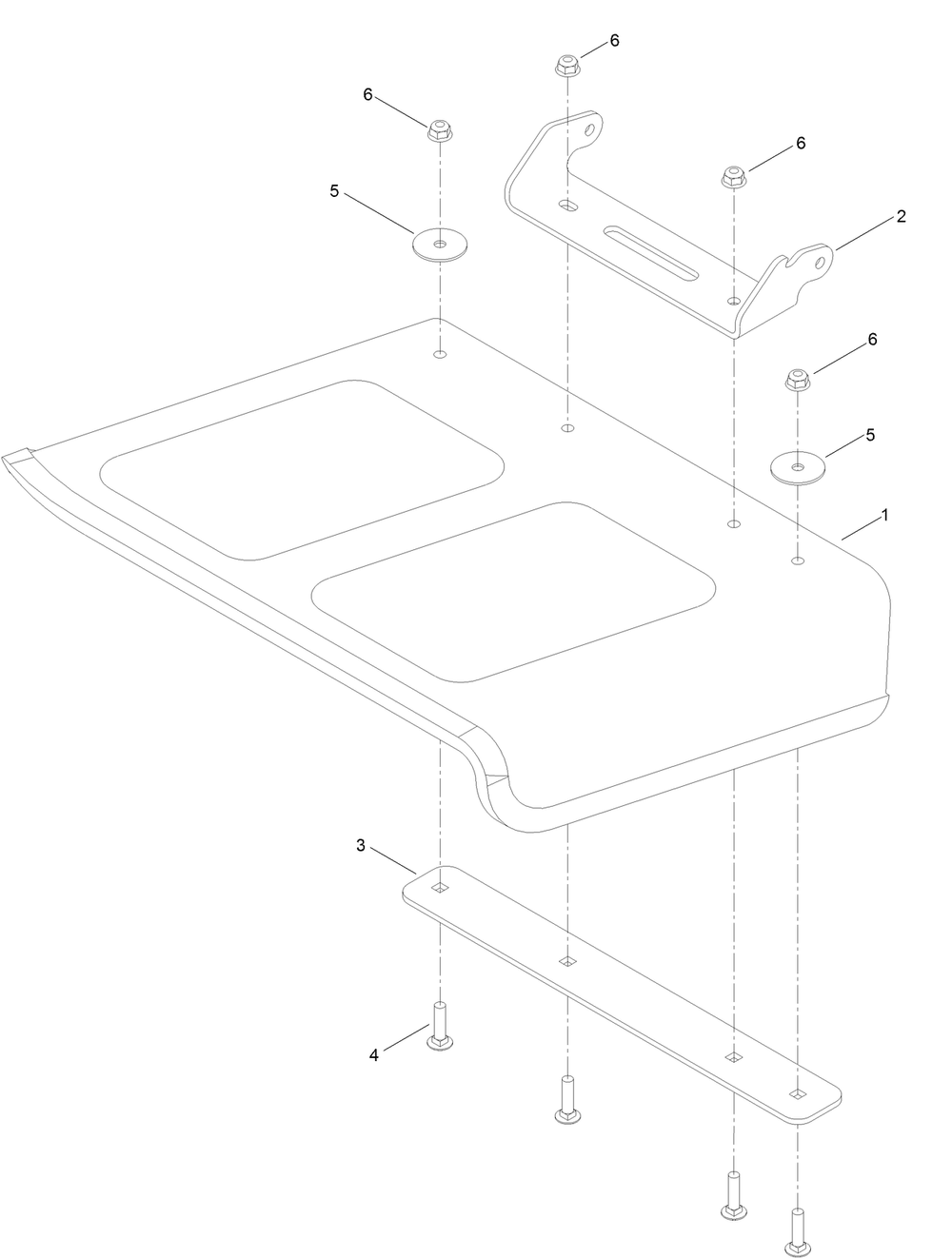 Rubber Deflector Kit Assembly Diagram and Parts List for 140-4300  Toro Lawn Mower