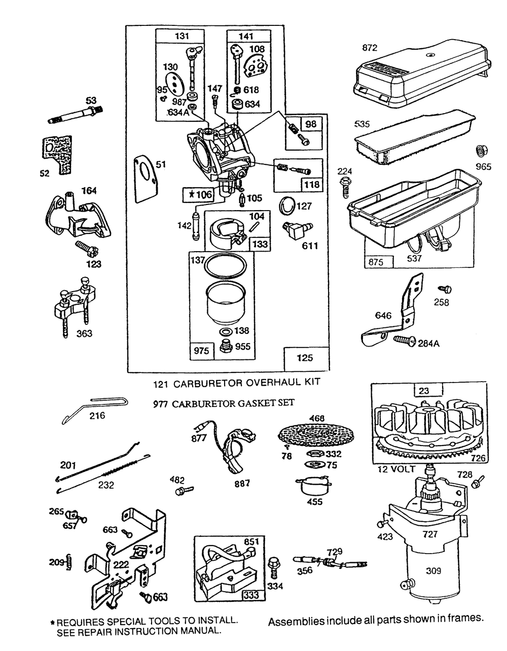 Briggs & Stratton Model No. 195707-0121-01 Diagram and Parts List for 70040 59000001 - 59999999 Toro Lawn Tractor