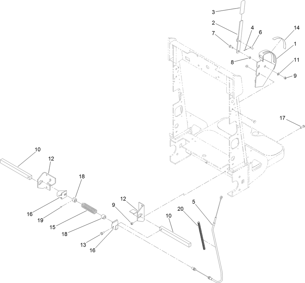Parking Brake Assembly Diagram and Parts List for 22337CP 410400000 - 999999999 Toro Lawn Tractor Accessories