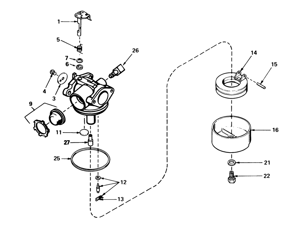 Carburetor No. 632050a Diagram and Parts List for 16165C 5000001 - 5999999 Toro Lawn Mower