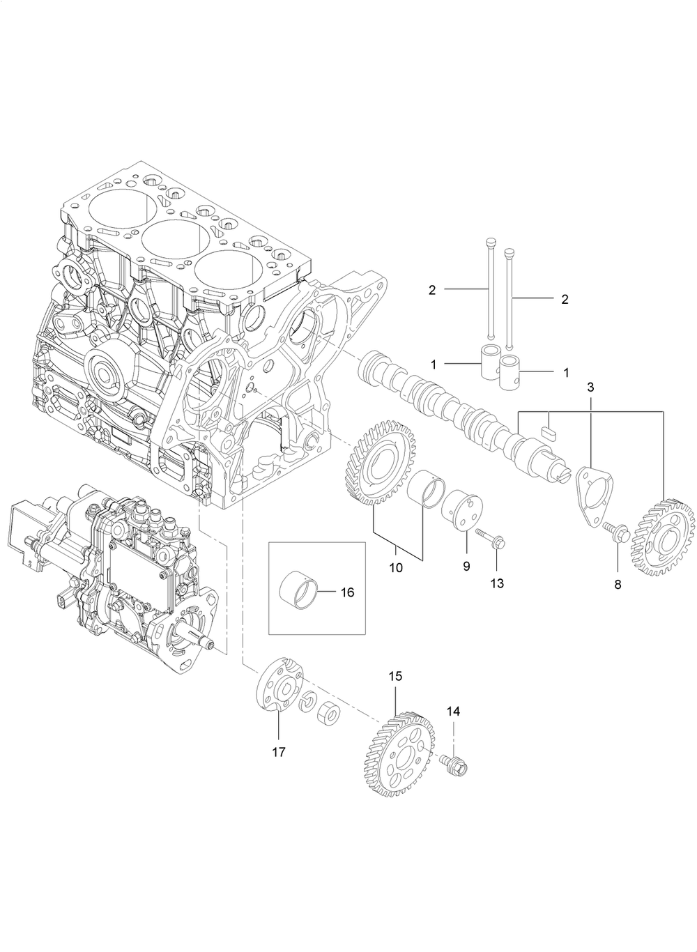 Camshaft And Driving Gear Assembly Diagram and Parts List for 74029 400000000-999999999 Toro Lawn Tractor