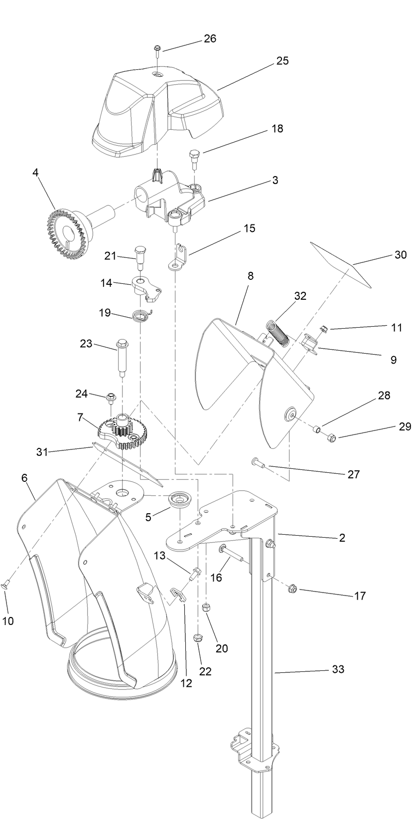 Chute Assembly Diagram and Parts List for 37798 413000000 - 416159999 Toro Snow Blower